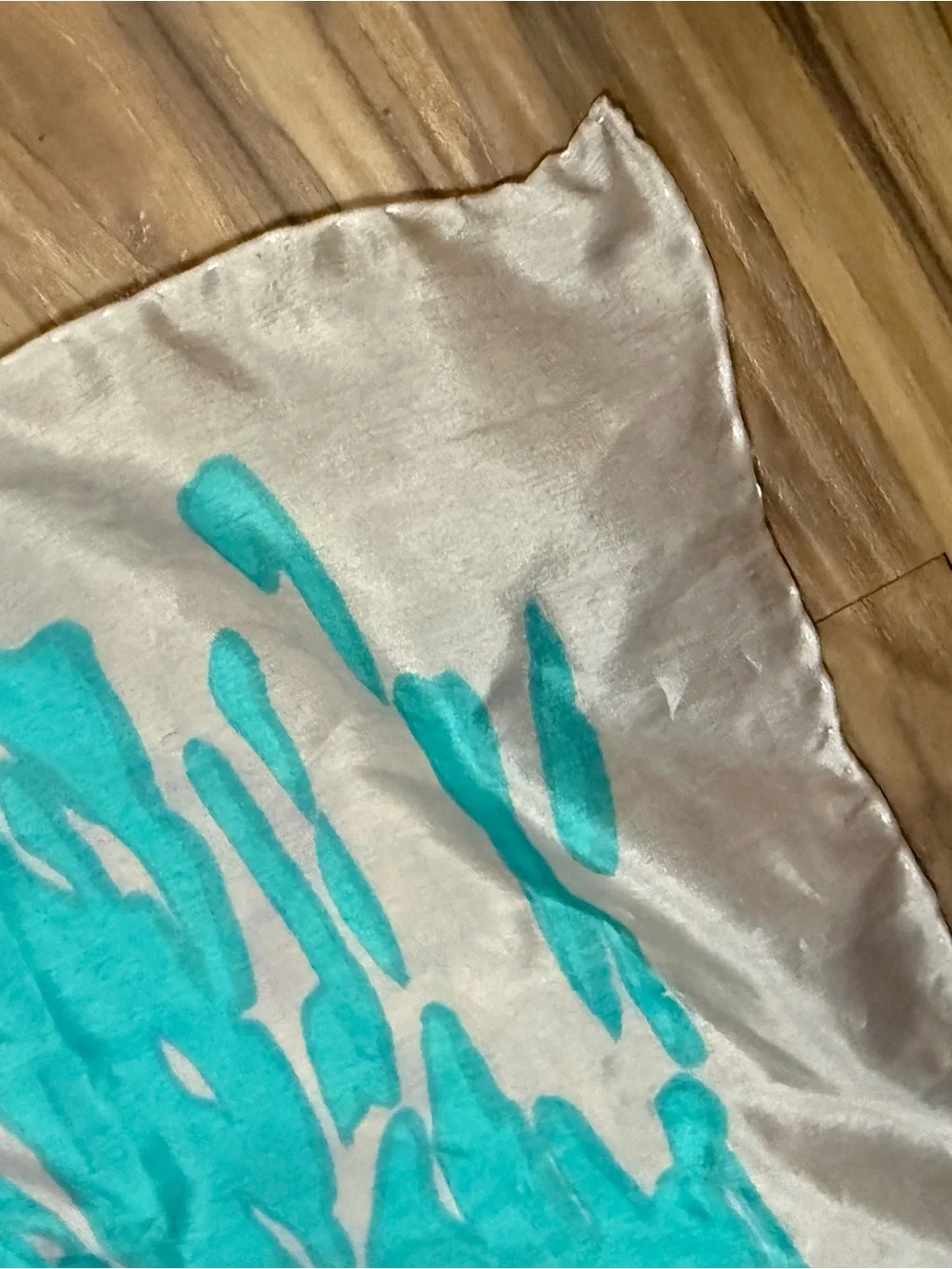 Vintage 1980s Abstract Art Square Scarf - Teal Magenta & Blue Colorblock
